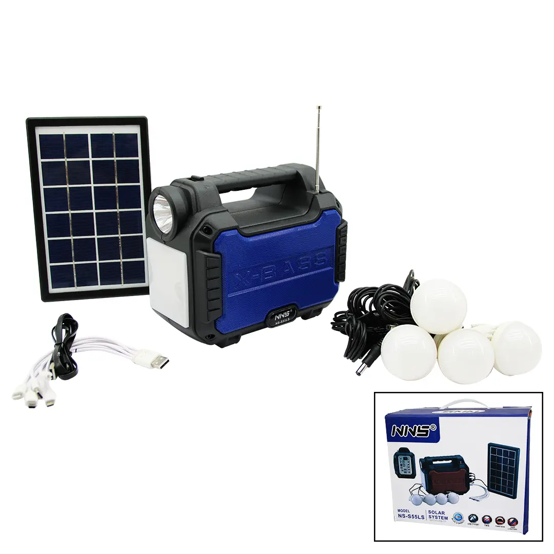 3IN1 - SOLAR 2İN1 SABİT EL FENERİ - RADYO - MP3 BLUETOOTH - USB/ TF PORT - 4 PARÇA  AMPUL KABLOLU - POWERBANK (4745)