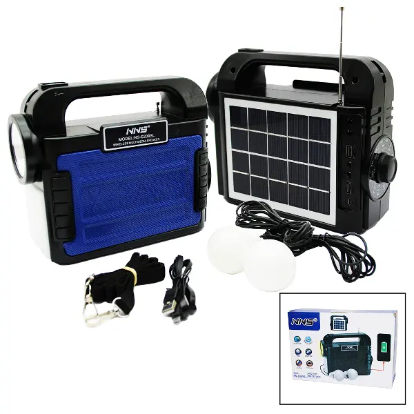 3IN1 - SOLAR 2İN1 EL FENERİ - RADYO - MP3 BLUETOOTH - USB/ TF PORT - 2 PARÇA AMPUL KABLOLU - POWERBANK (4745)