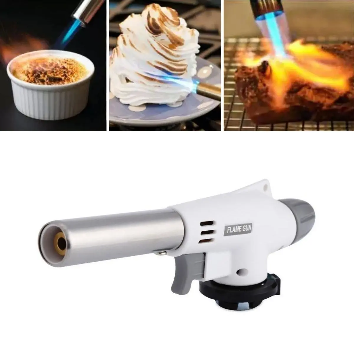 1300°C Çok Amaçlı Gaz Torch Çakmak - Mutfak, Mangal, Lehimleme Pürmüz Alev Tabancası (4745)