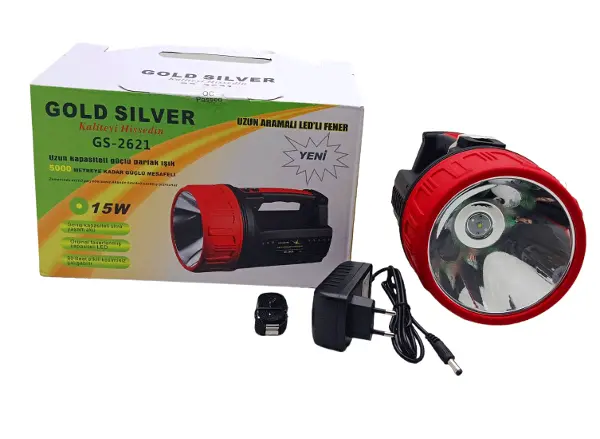 15W LED 2İN1 UZUN ARAMALI ADAPTÖR ŞARJLI EL FENERİ PROJEKTÖR (4745)
