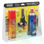 3 Parça Profesyonel Pürmüz Seti Pürmüz Torch Çakmak Başlık- Kamp Gazı 400ml- Çakmak Gazı 270 (4745)-4