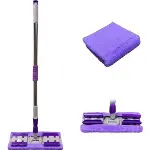 Sihirli Spin Mop Teleskopik Çok Amaçlı Mop +1 Bez Hediyeli - Mor (4745)-1