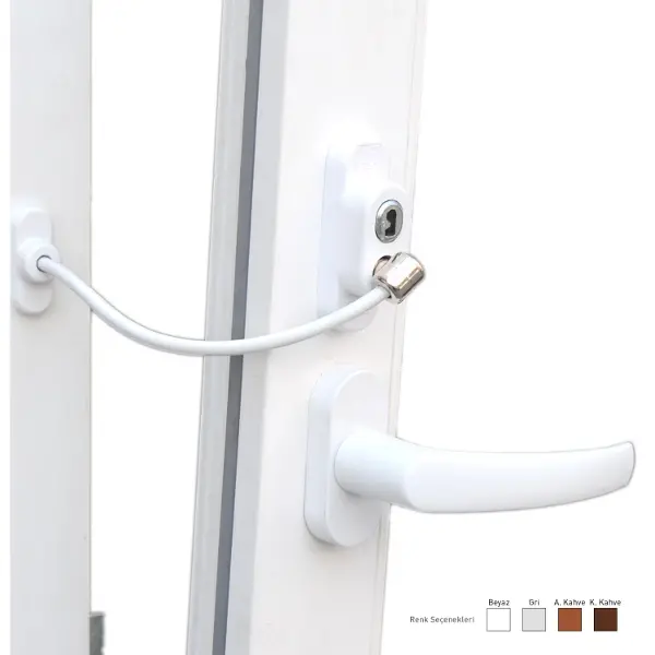Anahtarlı Halatlı Pvc Kapı Pencere Emniyet Kilidi (4745)