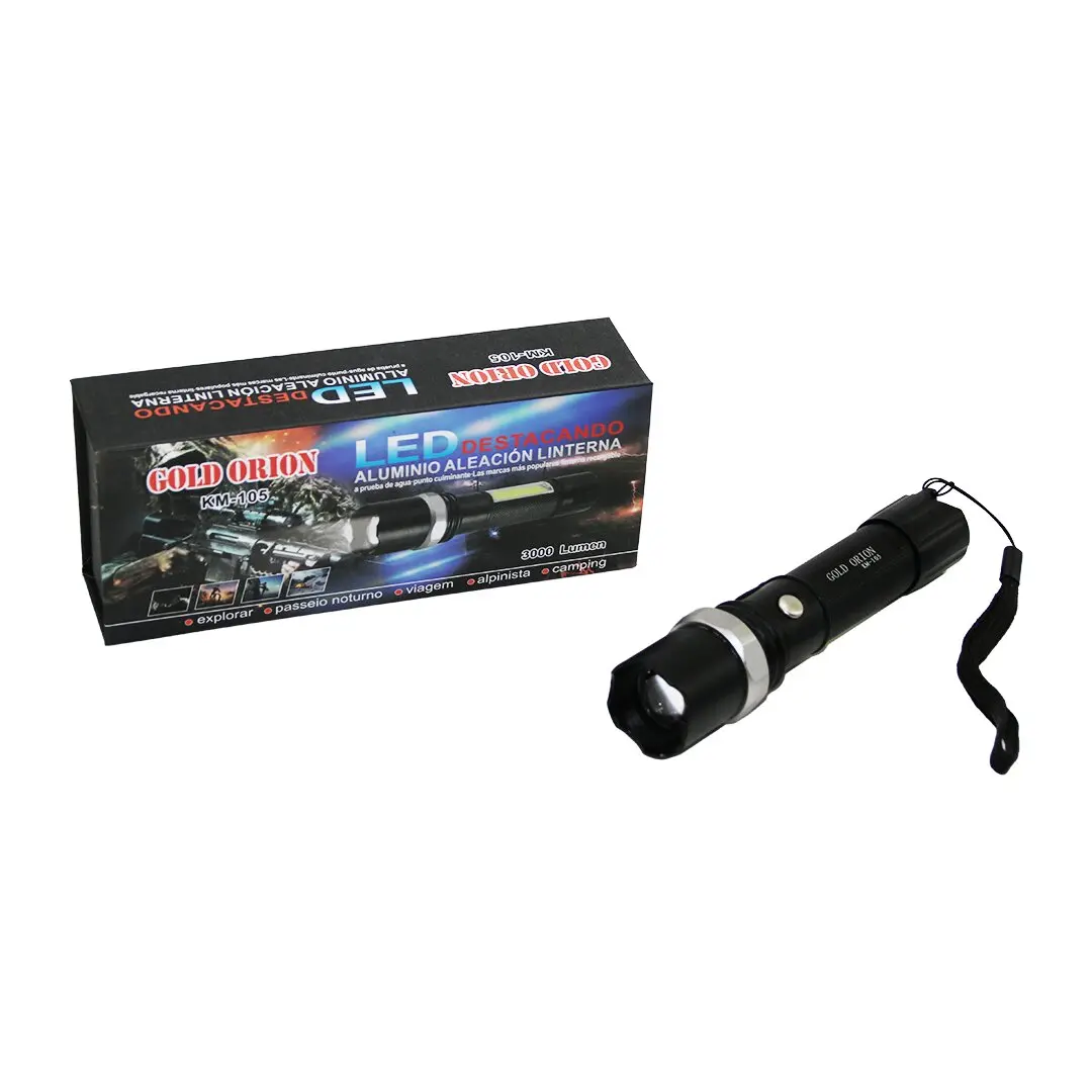 GOLD ORION KM-105 2IN1 ZOOMLU EL FENERİ - COB LED USB ŞARJLI METAL KASA 15.5CM 3000 LUMEN (4745)