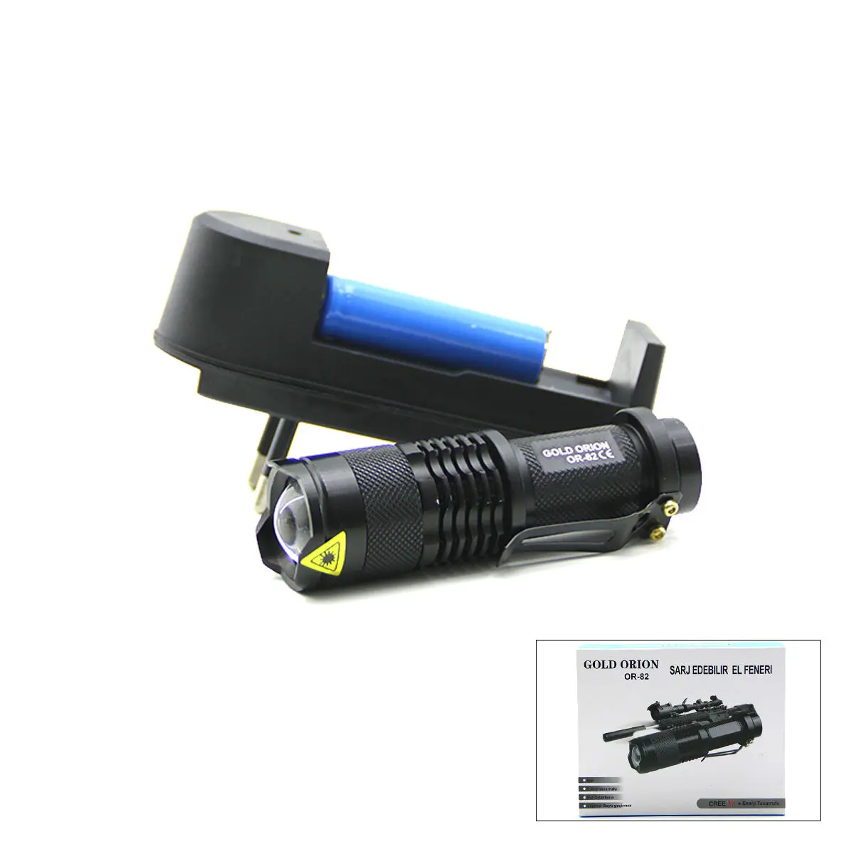 2IN1 KÜÇÜK ZOOMLU EL FENERİ COB LED METAL KASA 9CM (4745)