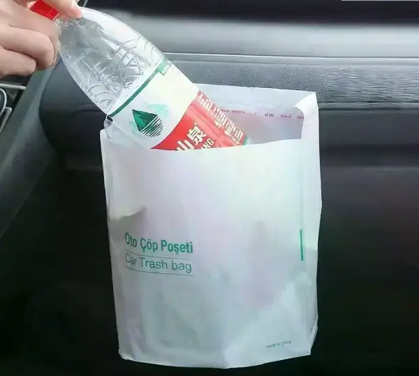 Pratik Su Geçirmez Oto Araba Çöp Poşeti Yapışkanlı 20 Adet (4745)