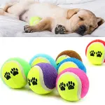 3&amp;apos;lü Renkli Desenli Tenis Topu Kedi Köpek Oyuncağı (4745)-5