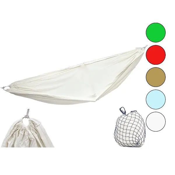 GABARDİN DOKUMA RENKLİ PAMUK KUMAŞ KAMP HAMAK 135X260CM200KG.TAŞIMA6MT İPFİLE ÇANTALI (4745)