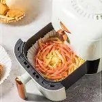 50 Adet Air Fryer Pişirme Kağıdı Tek Kullanımlık Yağ Geçirmez Yuvarlak Tabak Model PVC (4745)-2
