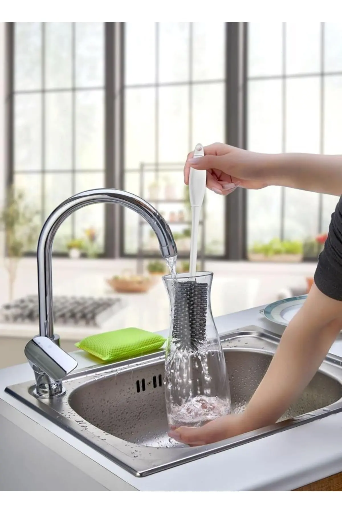 Silikon Şişe Biberon Konserve Kavanoz Matara Temizleme Fırçası Çok Amaçlı Temizleme Fırçası Bpa Free (4745)