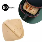 50 Adet Air Fryer Pişirme Kağıdı Tek Kullanımlık Hava Fritöz Yapışmaz Yağlı Kağıt Delikli Model (4745)-1