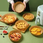 50 Adet Air Fryer Pişirme Kağıdı Tek Kullanımlık Hava Fritöz Yağ Geçirmez Yapışmaz Tabak Model (4745)-2