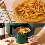 50 Adet Air Fryer Pişirme Kağıdı Tek Kullanımlık Hava Fritöz Yağ Geçirmez Yapışmaz Tabak Model (4745)-3