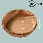 50 Adet Air Fryer Pişirme Kağıdı Tek Kullanımlık Hava Fritöz Yağ Geçirmez Yapışmaz Tabak Model (4745)-5