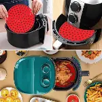 Renkli Isıya Dayanıklı Yıkanılabilir Silikon Fırın Ve Airfryer Yuvarlak Pişirme Matı 20 Cm (4745)-3
