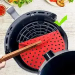Renkli Isıya Dayanıklı Yıkanılabilir Silikon Fırın Ve Airfryer Yuvarlak Pişirme Matı 20 Cm (4745)-5