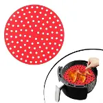 Renkli Isıya Dayanıklı Yıkanılabilir Silikon Fırın Ve Airfryer Yuvarlak Pişirme Matı 20 Cm (4745)-1