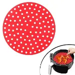 Renkli Isıya Dayanıklı Yıkanılabilir Silikon Fırın Ve Airfryer Yuvarlak Pişirme Matı 23 Cm (4745)-1
