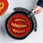 Renkli Isıya Dayanıklı Yıkanılabilir Silikon Fırın Ve Airfryer Yuvarlak Pişirme Matı 23 Cm (4745)-3
