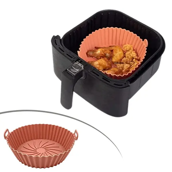 Renkli Isıya Dayanıklı Yıkanılabilir Silikon Fırın Ve Airfryer Yuvarlak Model Pişirme Matı 20 Cm (4745)