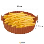 Renkli Isıya Dayanıklı Yıkanılabilir Silikon Fırın Ve Airfryer Yuvarlak Model Pişirme Matı 20 Cm (4745)-3