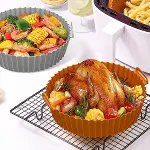 Renkli Isıya Dayanıklı Yıkanılabilir Silikon Fırın Ve Airfryer Yuvarlak Model Pişirme Matı 20 Cm (4745)-5