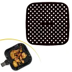 Siyah Isıya Dayanıklı Yıkanılabilir Silikon Fırın Ve Airfryer Kare Model Pişirme Matı 21,5 Cm (4745)-1