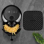 Siyah Isıya Dayanıklı Yıkanılabilir Silikon Fırın Ve Airfryer Kare Model Pişirme Matı 21,5 Cm (4745)-3