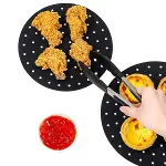 Siyah Isıya Dayanıklı Yıkanılabilir Silikon Fırın Ve Airfryer Yuvarlak Model Pişirme Matı 23 Cm (4745)-5