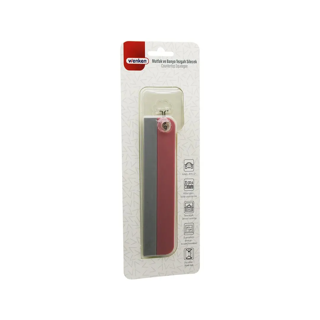 MUTFAK-BANYO TEZGAH OTO-EV PENCERE SİLECEK CAMSİL - ÇEKPAS SAPSIZ - TUTACAKLI ASKILIKLI 17.5CM (4745)