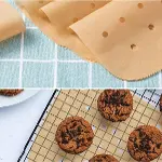 250 Adet Air Fryer Pişirme Kağıdı Tek Kullanımlık Hava Fritöz Yağ Geçirmez Yapışmaz Gıda Pişirme Kağıdı Delikli Kare Model (4745)-4