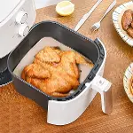 250 Adet Air Fryer Pişirme Kağıdı Tek Kullanımlık Hava Fritöz Yağ Geçirmez Yapışmaz Gıda Pişirme Kağıdı Delikli Kare Model (4745)-5