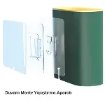 Duvara Monte Edilebilir Kapaklı Askılı Klozet Yumuşak Silikon Başlıklı Tuvalet Fırçası Seti (4745)-4