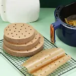 50 Adet Air Fryer Pişirme Kağıdı Tek Kullanımlık Gıda Pişirme Kağıdı Delikli Yuvarlak Model (4745)-5