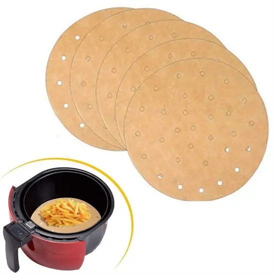 100 Adet Airfryer Pişirme Kağıdı Tek Kullanımlık Hava Fritözü Yuvarlak Delikli Model (4745)