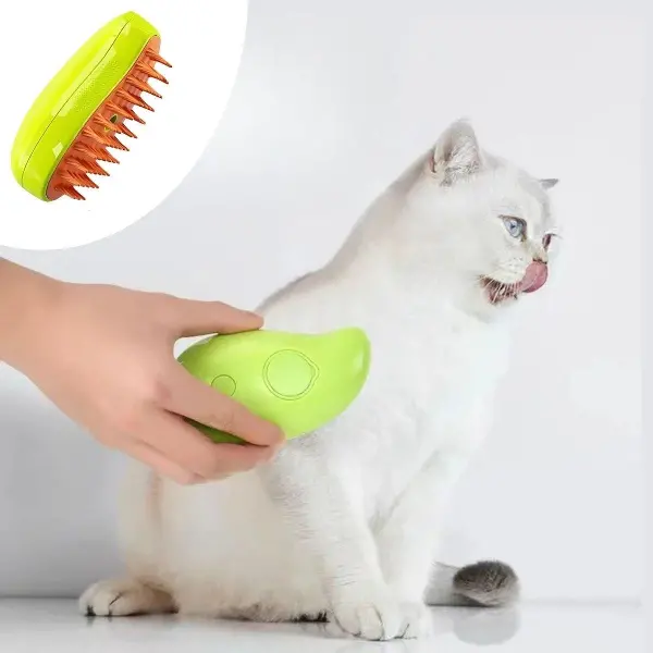 Buharlı Yumuşak Silikon Uçlu Kedi &amp;amp; Köpek Tüy Tarama Tarağı Yıkama Fırçası (4745)