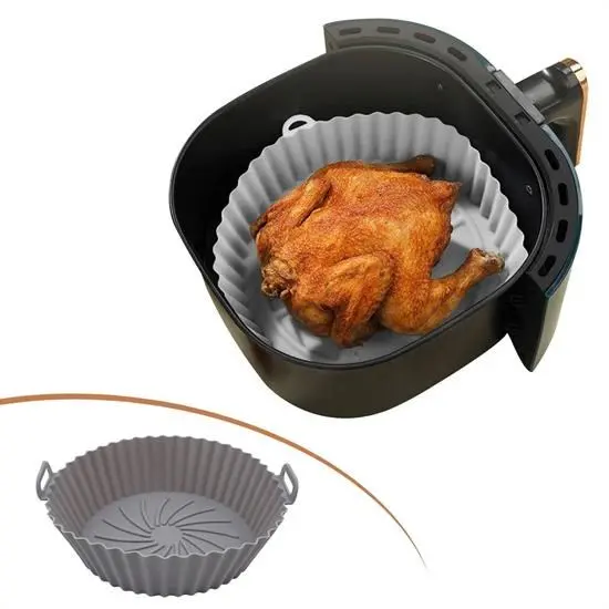 Renkli Isıya Dayanıklı Yıkanılabilir Silikon Fırın Ve Airfryer Yuvarlak Pişirme Matı 20 Cm (4745)