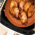 Renkli Isıya Dayanıklı Yıkanılabilir Silikon Fırın Ve Airfryer Yuvarlak Pişirme Matı 20 Cm (4745)-4