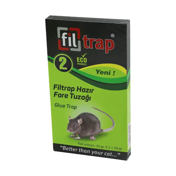 FİLTRAP  2PCS  HAZIR FARE TUZAK  PLASTİK LEVHA=YAPIŞKANLI   11 X19.8CM   2 X 25GR (4745)