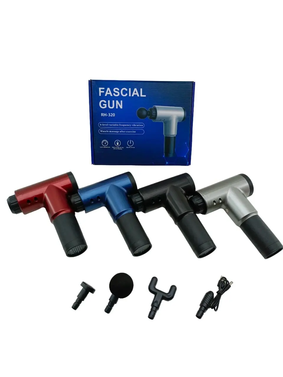MASAJ TABANCASI ALETİ  4PCS BAŞLIK   6 KADEME HIZ SEVİYESİ   USB ŞARJLI (4745)