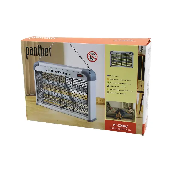 DİKDÖRTGEN MODEL SİNEK ÖLDÜRÜCÜ CIZ MAKİNE 2X10W MASA ÜSTÜ - ASKI HALKALI ETKİ=40M 226X38X7CM V (4745)