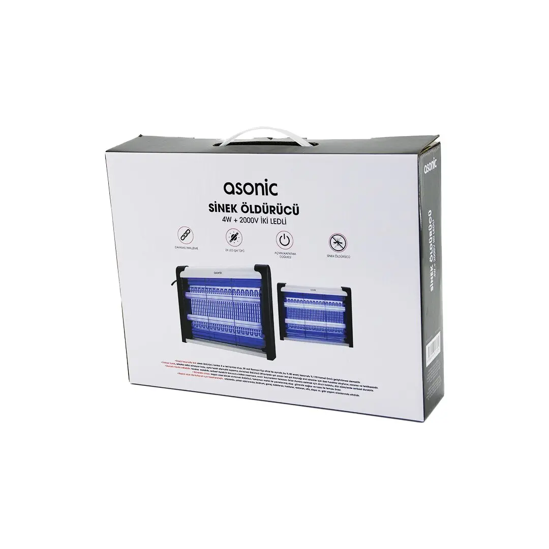 2 LEDLİ SİNEK ÖLDÜRÜCÜ CIZ MAKİNE 4W - 2000V 30M2 ETKİNLİK ALANI AS-A28 (4745)