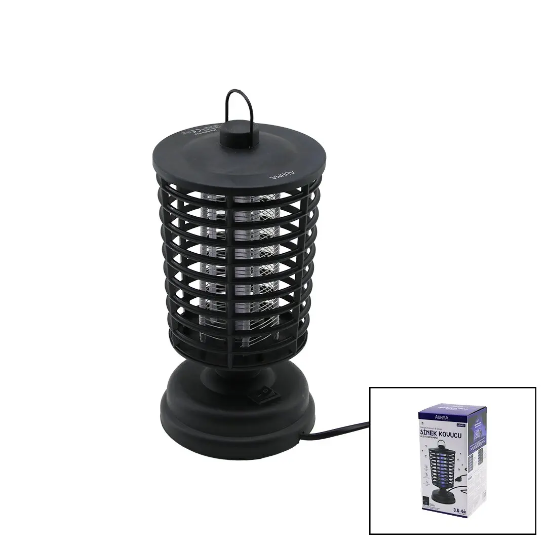 AUHMA MOSQUITO TRAP AQM-02 SİNEK CIZ ÖLDÜRÜCÜ MAKİNE FENER MODELİ MASA ÜSTÜ - ASKI HALKALI 3.6-4W 12X21.5CM (4745)