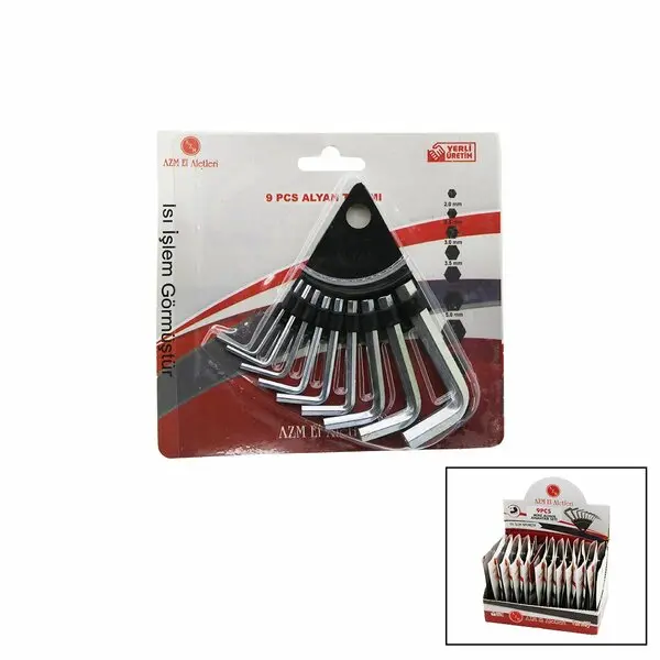 10 PARÇA  KARTLI ALYAN ANAHTAR TAKIM SETİ120MM-NO-1.5-10 (4745)