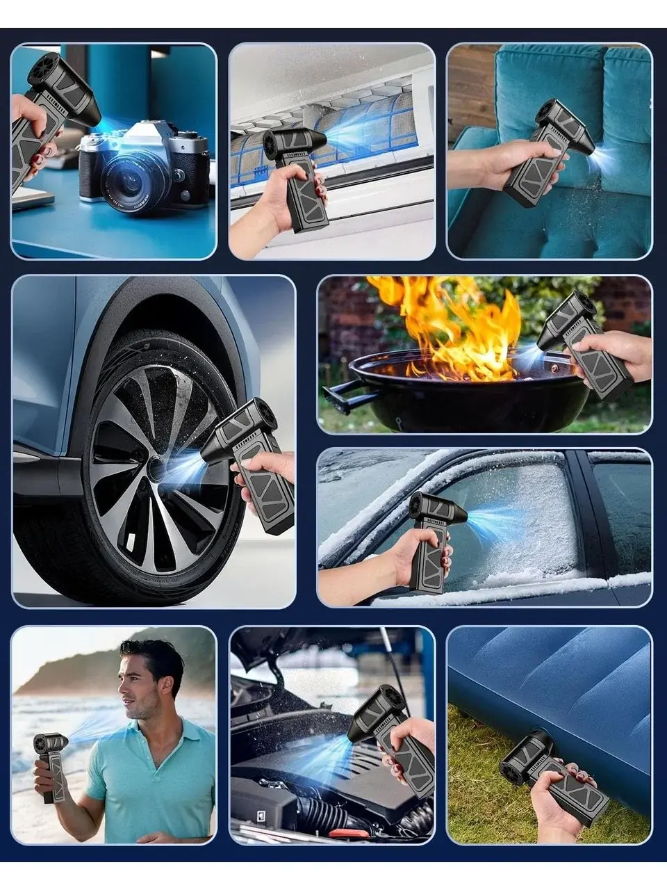 Mega Turbo Üfleyici Elektrikli Şiddetli Fan Hava Kompresör 130.000RPM Mangal Barbekü Fanı (4745)-2