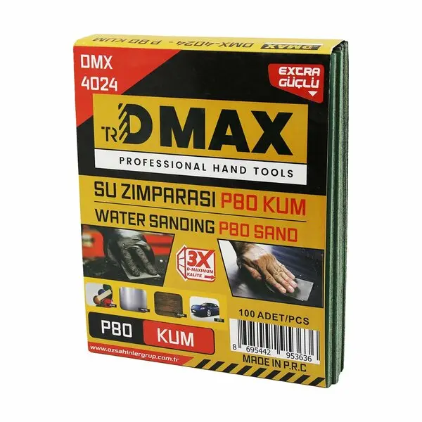 100 ADET P80 KUM - KAĞIT - SU ZIMPARASI - 230X280MM - KULLANIM= BOYA - METAL - AHŞAP - OTO (4745)