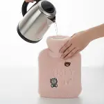Işıklı Ayıcıklı Figürlü Pembe Peluş Sıcak Su Torbası 1 Lt – Yumuşak Kılıf, Uzun Süre Sıcak Tutan Termal Su Torbası (4745)-2