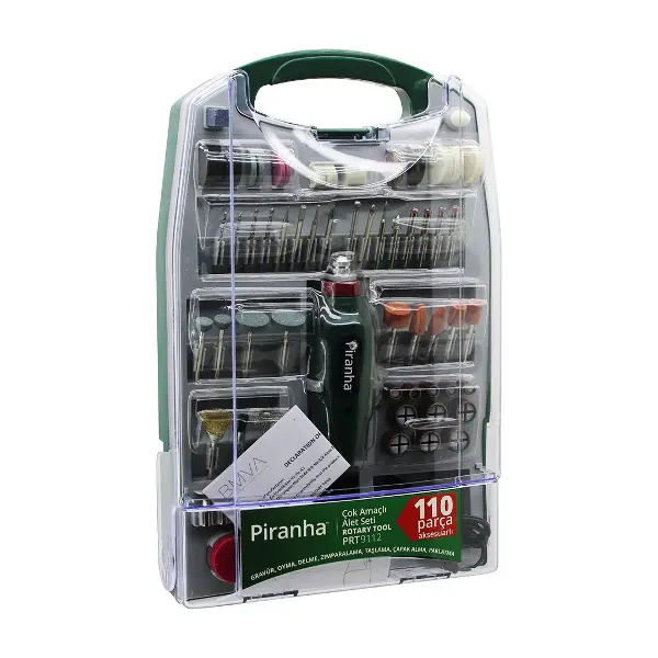 110 PCS MİNİ TAŞLAMA - GRINDER ÇOK AMAÇLI SET ELEKTRİKLİ EL MOTORU DC 12V  16000 RPM PARLATMA PRT-9112 (4745)