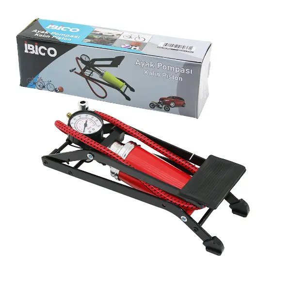 YATAY MODEL KALIN PİSTONLU AYAK POMPASI OTO-ARAÇ - BİSİKLET-MOTOR LASTİK - TOP - ŞİŞME YATAK-HAVUZ (4745)