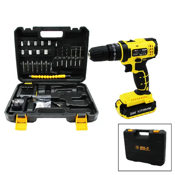 BANCO BN-5 F-136 STANLIY SARI 24W PROFESSIONAL ŞARJLI DARBELİ MATKAP SETİ ÇANTALI (4745)
